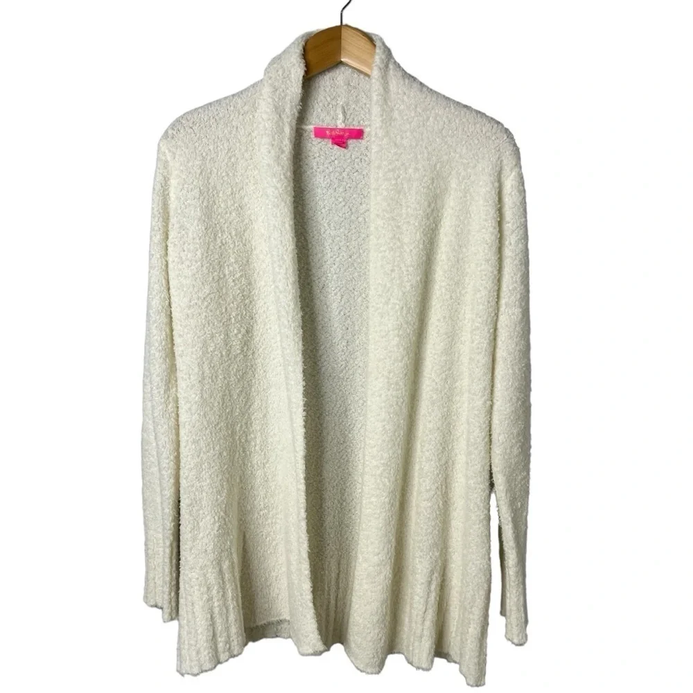 Lilly Pulitzer Zani Cardigan Cream Size Small Cozy Textured Chenille  007011 - Picture 2 of 7